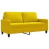 Canapé à 2 places Jaune 140 cm Velours 