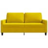 Canapé à 2 places Jaune 140 cm Velours 
