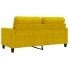 Canapé à 2 places Jaune 140 cm Velours 