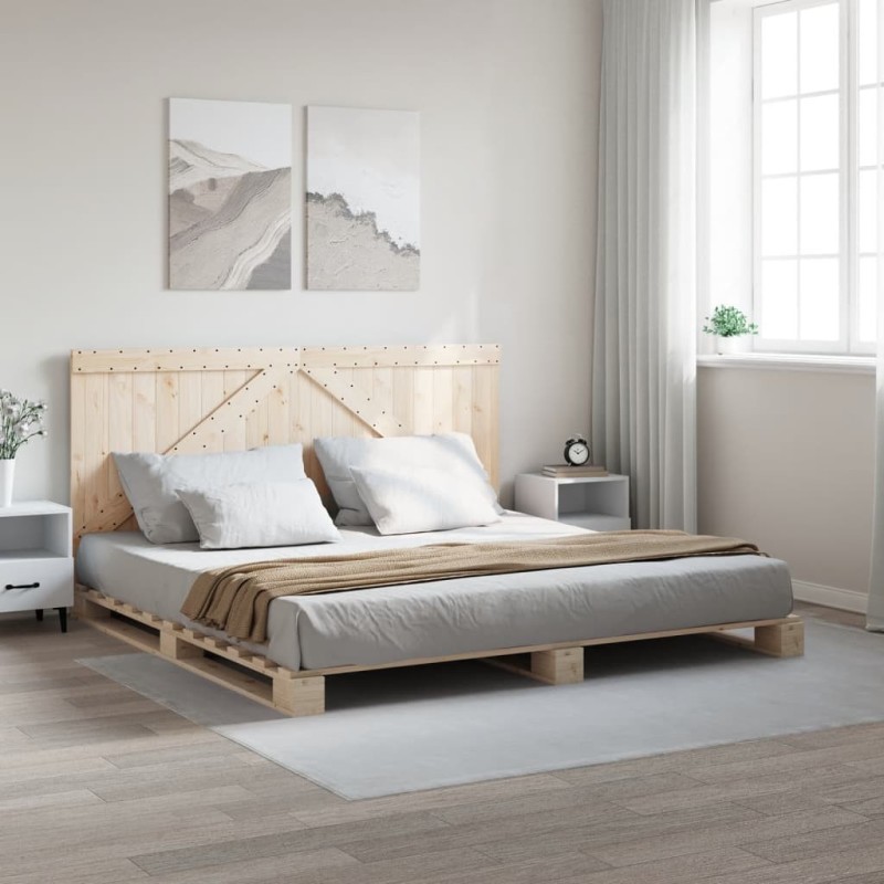 Cadre de lit sans matelas avec tête de lit 200x200 cm 