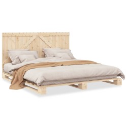 Cadre de lit sans matelas avec tête de lit 200x200 cm 