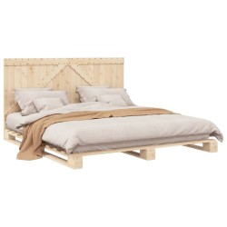 Cadre de lit sans matelas avec tête de lit 200x200 cm 