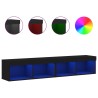 Meubles TV avec lumières LED 2 pcs noir 80x30x30 cm 