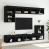 Meubles TV avec lumières LED 2 pcs noir 80x30x30 cm 
