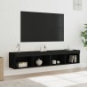 Meubles TV avec lumières LED 2 pcs noir 80x30x30 cm 