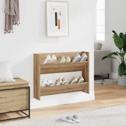 Armoire à chaussures murale chêne artisanal bois d'ingénierie 