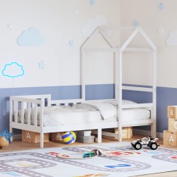 Lit de jour avec toit sans matelas blanc 90x190 cm bois massif 