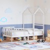 Lit de jour avec toit sans matelas blanc 90x190 cm bois massif 