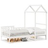 Lit de jour avec toit sans matelas blanc 90x190 cm bois massif 