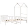 Lit de jour avec toit sans matelas blanc 90x190 cm bois massif 