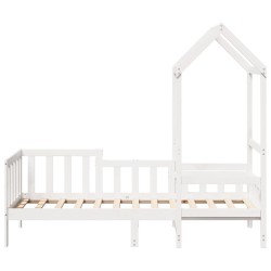 Lit de jour avec toit sans matelas blanc 90x190 cm bois massif 