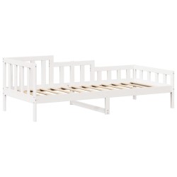 Lit de jour avec toit sans matelas blanc 90x190 cm bois massif 