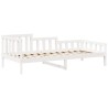 Lit de jour avec toit sans matelas blanc 90x190 cm bois massif 