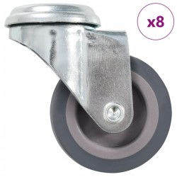 8 pcs Roulettes pivotantes à trou de boulon 50 mm 
