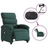 Fauteuil de massage inclinable électrique Vert foncé Tissu 