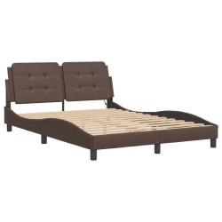 Cadre de lit avec LED sans matelas marron 140x200 cm 