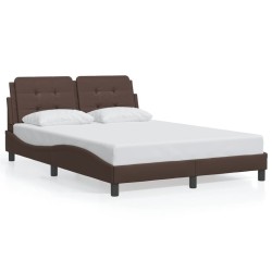 Cadre de lit avec LED sans matelas marron 140x200 cm 