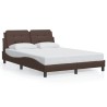 Cadre de lit avec LED sans matelas marron 140x200 cm 