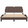 Cadre de lit avec LED sans matelas marron 140x200 cm 