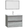 Ensemble de meubles de salle de bain 2 pcs Sonoma gris 
