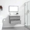 Ensemble de meubles de salle de bain 2 pcs Sonoma gris 