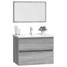 Ensemble de meubles de salle de bain 2 pcs Sonoma gris 