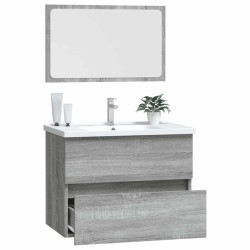 Ensemble de meubles de salle de bain 2 pcs Sonoma gris 