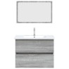 Ensemble de meubles de salle de bain 2 pcs Sonoma gris 