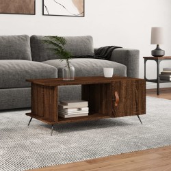 Table basse chêne marron 90x50x40 cm bois d'ingénierie 