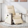 Fauteuil inclinable de massage électrique crème tissu 