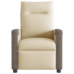 Fauteuil inclinable de massage électrique crème tissu 