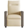 Fauteuil inclinable de massage électrique crème tissu 