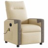 Fauteuil inclinable de massage électrique crème tissu 