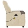 Fauteuil inclinable de massage électrique crème tissu 