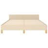 Cadre de lit sans matelas crème 140x200 cm tissu 