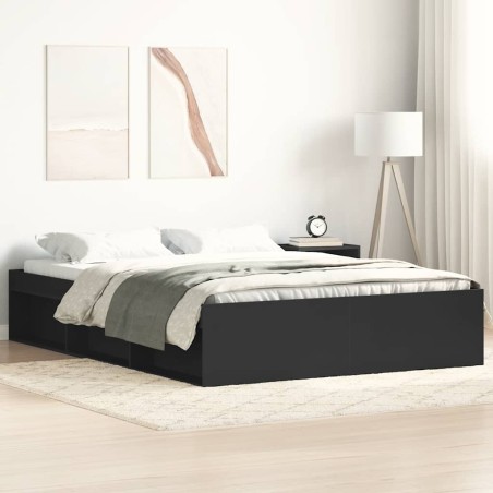 Cadre de lit sans matelas noir 135x190 cm 