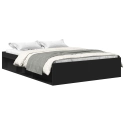 Cadre de lit sans matelas noir 135x190 cm 