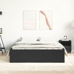 Cadre de lit sans matelas noir 135x190 cm 