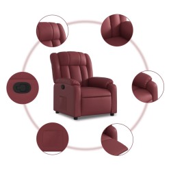 Fauteuil inclinable Rouge bordeaux Similicuir 
