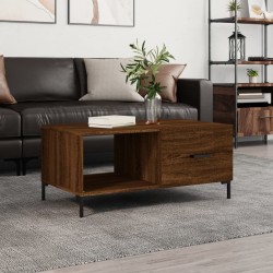 Table basse chêne marron 90x50x40 cm bois d'ingénierie 