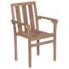 Chaises de jardin lot de 2 avec coussins à carreaux rouge Teck 