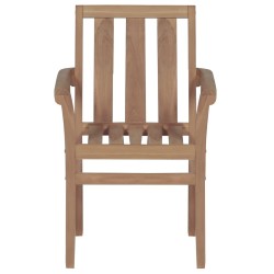 Chaises de jardin lot de 2 avec coussins à carreaux rouge Teck 