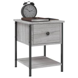 Table de chevet sonoma gris 34x35,5x45 cm bois d'ingénierie 