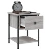 Table de chevet sonoma gris 34x35,5x45 cm bois d'ingénierie 