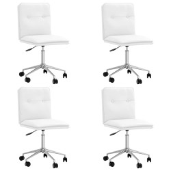 Chaises à manger lot de 4 blanc similicuir 