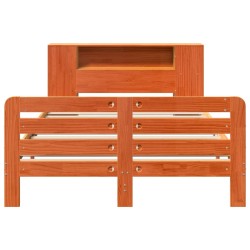 Cadre de lit sans matelas cire marron 120x200cm bois pin massif 