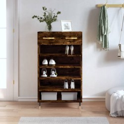 Armoire à chaussures chêne fumé 60x35x105 cm bois d'ingénierie 