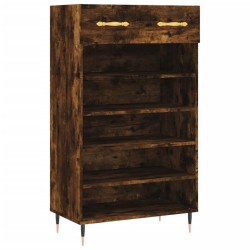 Armoire à chaussures chêne fumé 60x35x105 cm bois d'ingénierie 