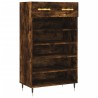 Armoire à chaussures chêne fumé 60x35x105 cm bois d'ingénierie 