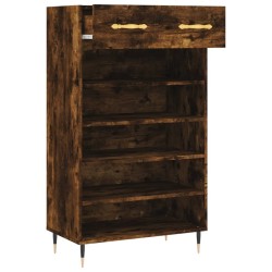 Armoire à chaussures chêne fumé 60x35x105 cm bois d'ingénierie 